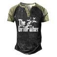 The Grillfather Barbecue Grilling Bbq The Grillfather Men's Henley Raglan T-Shirt Black Forest