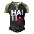 Haiti Flag Haiti Nationalist Haitian Men's Henley Raglan T-Shirt Black Forest