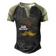Happy Fathers Day Gold For Men Dad Love Men's Henley Raglan T-Shirt Black Forest