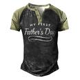 Happy First Fathers Day - New Dad Gift Men's Henley Shirt Raglan Sleeve 3D Print T-shirt Black Forest