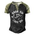 Hookem And Cookem Fishing Men's Henley Raglan T-Shirt Black Forest