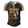 Huggies And Chuggies Future Father Party Men's Henley Raglan T-Shirt Black Forest