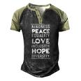 Human Kindness Peace Equality Love Inclusion Diversity Men's Henley Raglan T-Shirt Black Forest