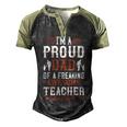 I’M A Proud Dad Of A Freaking Awesome Teacher And Yes She Bought Me This Men's Henley Shirt Raglan Sleeve 3D Print T-shirt Black Forest
