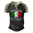 Italy Flag Im Not Yelling Im Sicilian Thats How We Talk Men's Henley Raglan T-Shirt Black Forest