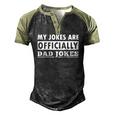 My Jokes Are Officially Dad Jokes Fathers Day Men's Henley Raglan T-Shirt Black Forest