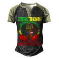 Juneteenth Is My Independence Day African Flag Black History Men's Henley Shirt Raglan Sleeve 3D Print T-shirt Black Forest