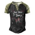 Just Here To Bang 4Th July American Flag Clothes Men's Henley Raglan T-Shirt Black Forest