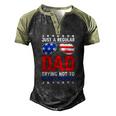 Just A Regular Dad Trying Not To Raise Liberals Voted Trump Men's Henley Raglan T-Shirt Black Forest
