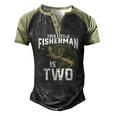 Kids 2 Years Old Fishing Birthday Party Fisherman 2Nd For Boy Men's Henley Raglan T-Shirt Black Forest