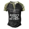 Kids Daddys Little Co Pilot Kids Airplane Men's Henley Raglan T-Shirt Black Forest