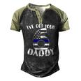 Kids Ive Got Your Six Dad Proud Police Daddy Father Job Pride Men's Henley Raglan T-Shirt Black Forest