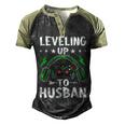 Leveling Up To Husban Husband Video Gamer Gaming Men's Henley Shirt Raglan Sleeve 3D Print T-shirt Black Forest