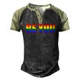 Be You Lgbt Flag Gay Pride Month Transgender Men's Henley Raglan T-Shirt Black Forest