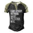 Mens Loan Officer Husband Daddy Protector Hero Fathers Day Dad Men's Henley Raglan T-Shirt Black Forest