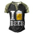 Mens I Love Beer Drinking Oktoberfest Lager Ale Party Men's Henley Raglan T-Shirt Black Forest