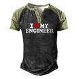 I Love My Engineer Mechanic Machinist Men's Henley Raglan T-Shirt Black Forest