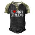 Womens I Love Hot Dads I Heart Hot Dads Love Hot Dads V-Neck Men's Henley Raglan T-Shirt Black Forest