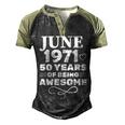 Made In June 1971 50 Years Of Being Awesome Men's Henley Shirt Raglan Sleeve 3D Print T-shirt Black Forest