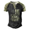 Maga King Make America Great Again Retro American Flag Men's Henley Raglan T-Shirt Black Forest