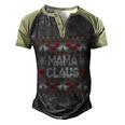 Mama Claus Christmas Ugly Sweater Men's Henley Shirt Raglan Sleeve 3D Print T-shirt Black Forest