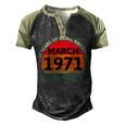 March 1971 50 Years Old Retro Vintage 50Th Birthday Men's Henley Shirt Raglan Sleeve 3D Print T-shirt Black Forest