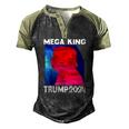 Mega King Usa Flag Proud Ultra Maga Trump 2024 Anti Biden Men's Henley Raglan T-Shirt Black Forest