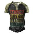 Mens Awesome Dads Have Tattoos And Beards Fathers Day V3 Men's Henley Shirt Raglan Sleeve 3D Print T-shirt Black Forest