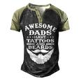 Mens Awesome Dads Have Tattoos And Beards Fathers Day V3 Men's Henley Shirt Raglan Sleeve 3D Print T-shirt Black Forest