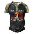Mens Best Beagle Dad Ever American Flag Fathers Day 4Th Of July Men's Henley Shirt Raglan Sleeve 3D Print T-shirt Black Forest