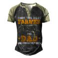 Mens I Have Two Titles Farmer Dad Fathers Day Tractor Farmer Gift V3 Men's Henley Shirt Raglan Sleeve 3D Print T-shirt Black Forest