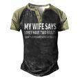 Mens My Wife Says I Only Have Two Faults 368 Trending Shirt Men's Henley Shirt Raglan Sleeve 3D Print T-shirt Black Forest