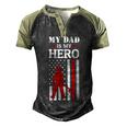 My Dad Is My Hero-Firefighter Dad Fathers Day 4Th Of July Men's Henley Shirt Raglan Sleeve 3D Print T-shirt Black Forest