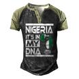 Nigeria Is In My Dna Nigerian Flag Africa Map Raised Fist Men's Henley Raglan T-Shirt Black Forest