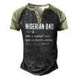 Mens Nigerian Dad Definition Nigerian Daddy Flag Men's Henley Raglan T-Shirt Black Forest
