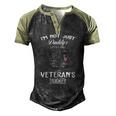 Womens Im Not Just Daddys Little Girl Im Veterans Daughter V-Neck Men's Henley Raglan T-Shirt Black Forest