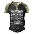 Womens Im Not A Perfect Daughter But My Crazy Dad Loves Me Men's Henley Raglan T-Shirt Black Forest