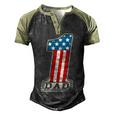Number One Dad American Flag 4Th Of July Fathers Day Gift Men's Henley Shirt Raglan Sleeve 3D Print T-shirt Black Forest