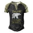 Mens Papa Bear Fathers Day This Old Bear Loves His Honey Men's Henley Raglan T-Shirt Black Forest