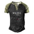 Papa On Cloud Wine New Dad 2018 And Baby Men's Henley Raglan T-Shirt Black Forest