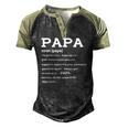 Mens Papa Definition Noun Nutrition Fathers Day Grandpa Men's Henley Raglan T-Shirt Black Forest