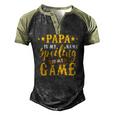 Papa Is My Name Spoiling Is My Game Fathers Day Men's Henley Raglan T-Shirt Black Forest