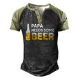 Papa Needs Some Beer Mens Men's Henley Raglan T-Shirt Black Forest