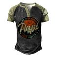 Papi Like A Grandpa Only Cooler Vintage Retro Fathers Day Men's Henley Raglan T-Shirt Black Forest