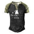 Peace Love Cats Animal Lover Cat Lover Men's Henley Shirt Raglan Sleeve 3D Print T-shirt Black Forest