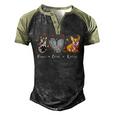 Peace Love Corgi Funny Corgi Dog Lover Pumpkin Fall Season V5 Men's Henley Shirt Raglan Sleeve 3D Print T-shirt Black Forest