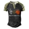 Peace Love Fall Peace Love Pumpkin Men's Henley Shirt Raglan Sleeve 3D Print T-shirt Black Forest