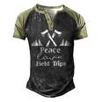 Peace Love Field Trips Vintage Gift Men's Henley Shirt Raglan Sleeve 3D Print T-shirt Black Forest