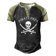 Pirate Papa Halloween Costume For Dad Men's Henley Raglan T-Shirt Black Forest