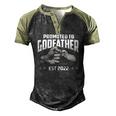 Promoted To Godfather 2022 For First Time Fathers New Dad Men's Henley Raglan T-Shirt Black Forest